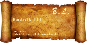 Bentsik Lili névjegykártya